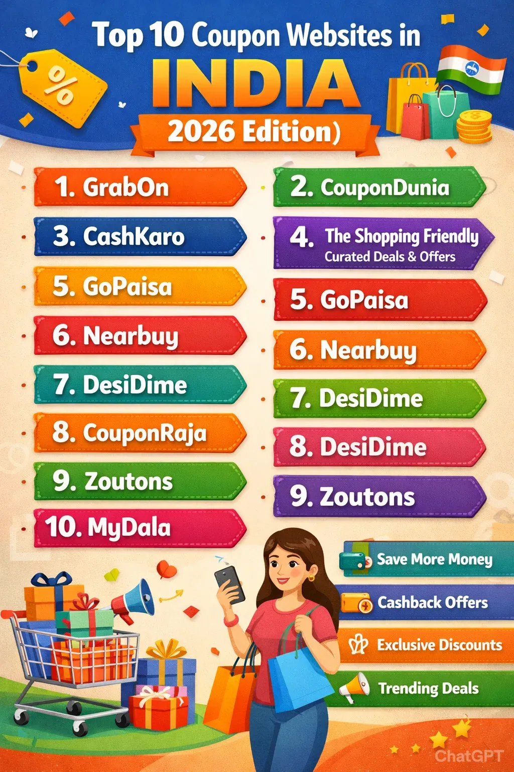 Top 10 Coupon Websites in India (2026 Edition)