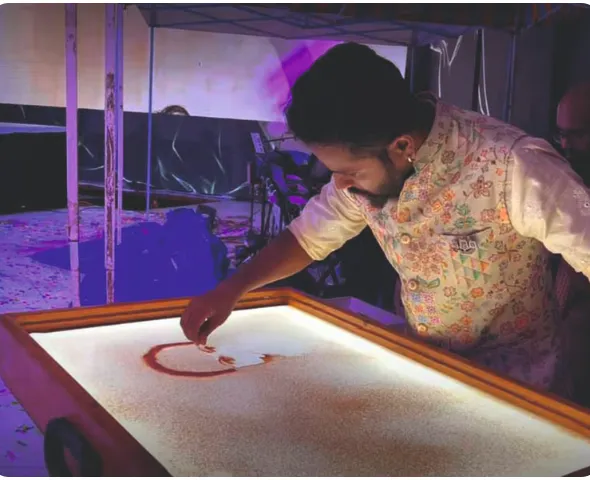 Sandportrait | Sandart indian | Sand Art Renu