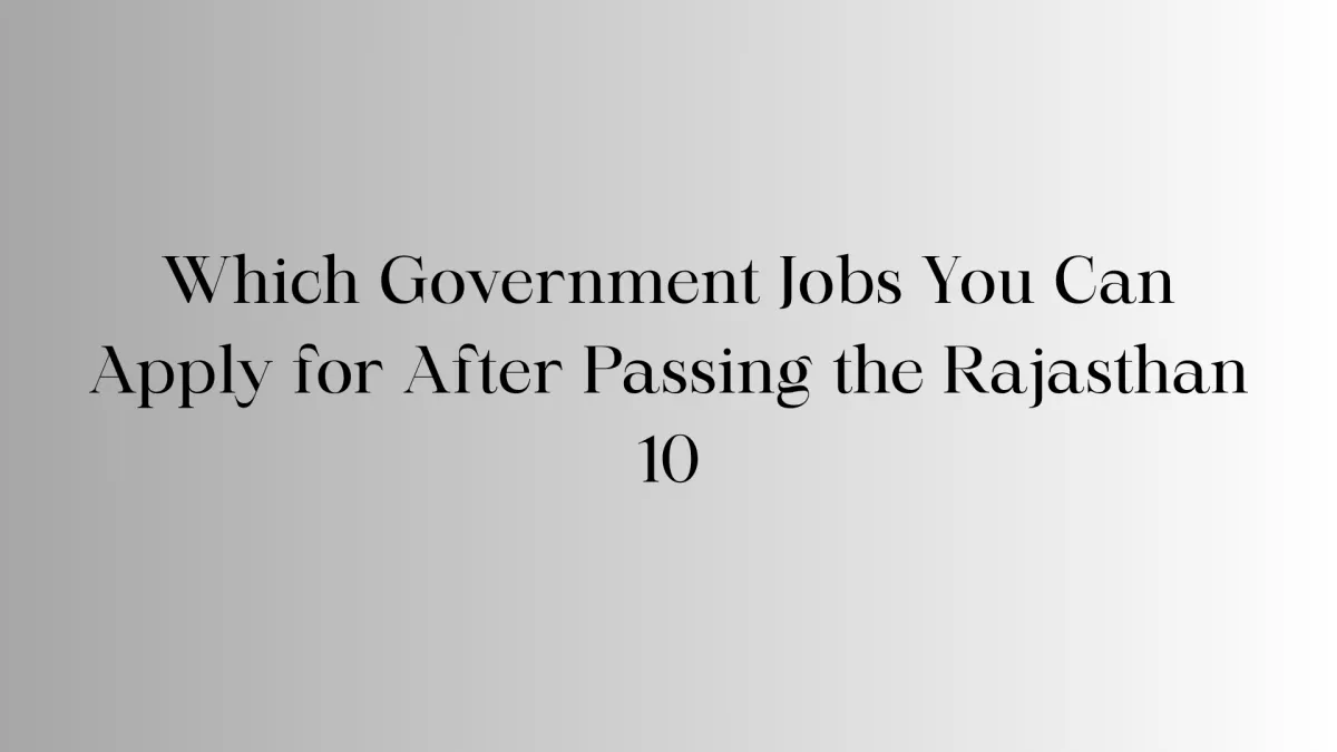 Which Government Jobs You Can Apply for After Passing the Rajasthan 10
