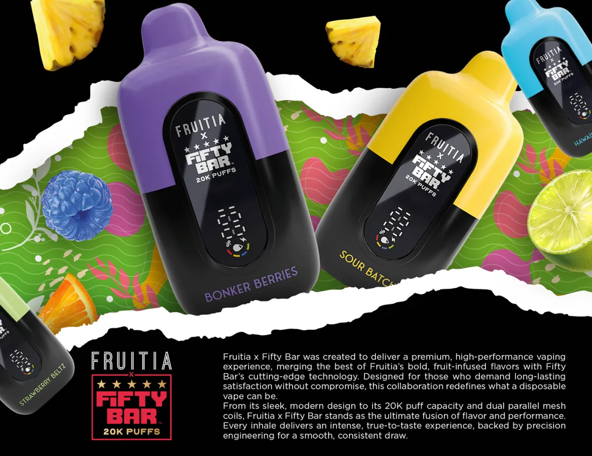 Fifty Bar X Fruitia Disposable – Full Review, Features, and Flavors