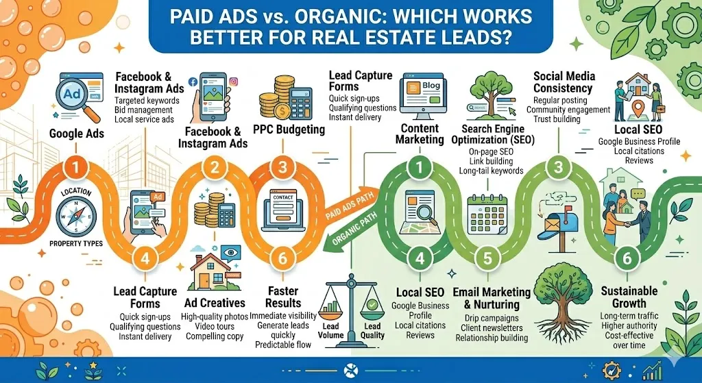 Paid Ads vs Organic: Which Works Better for Real Estate Leads?